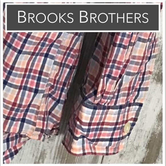 💙 Brooks Brothers Button-Down in Pink & Blue Plaid EUC - Picture 6 of 6